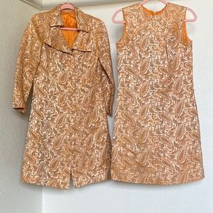 Matching Vintage 70s paisley jacket and dress
